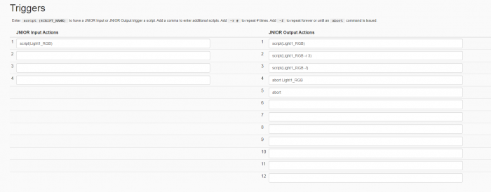 Triggers for DMX application