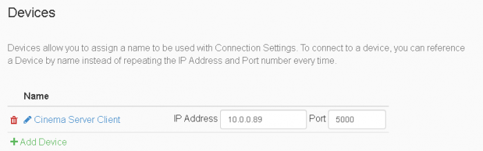 Cinema Server Client Device