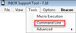 Command Line button on Support Tool