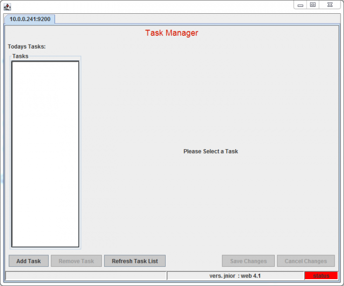 Task Manager application for JNIOR automation controller