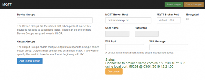 MQTT Web Page