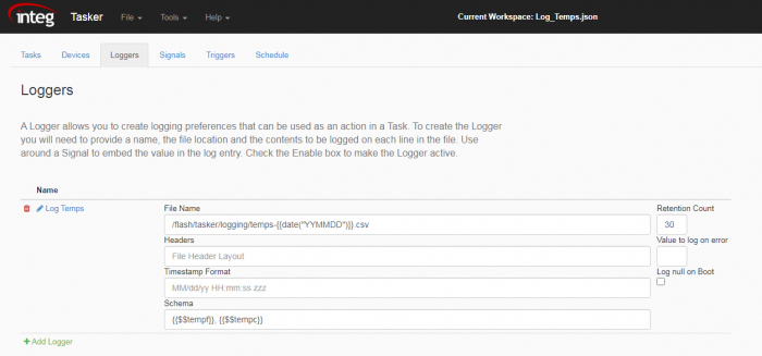 Loggers in Tasker