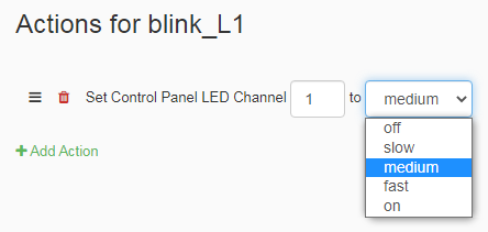 Set Control Panel LED Tasker example