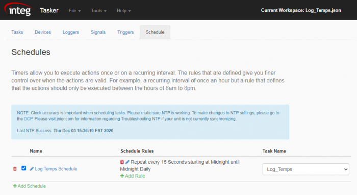 Scheduled Log Tasks in Tasker